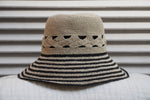Chapeau Paille de Papier Couleur Naturelle et Noire